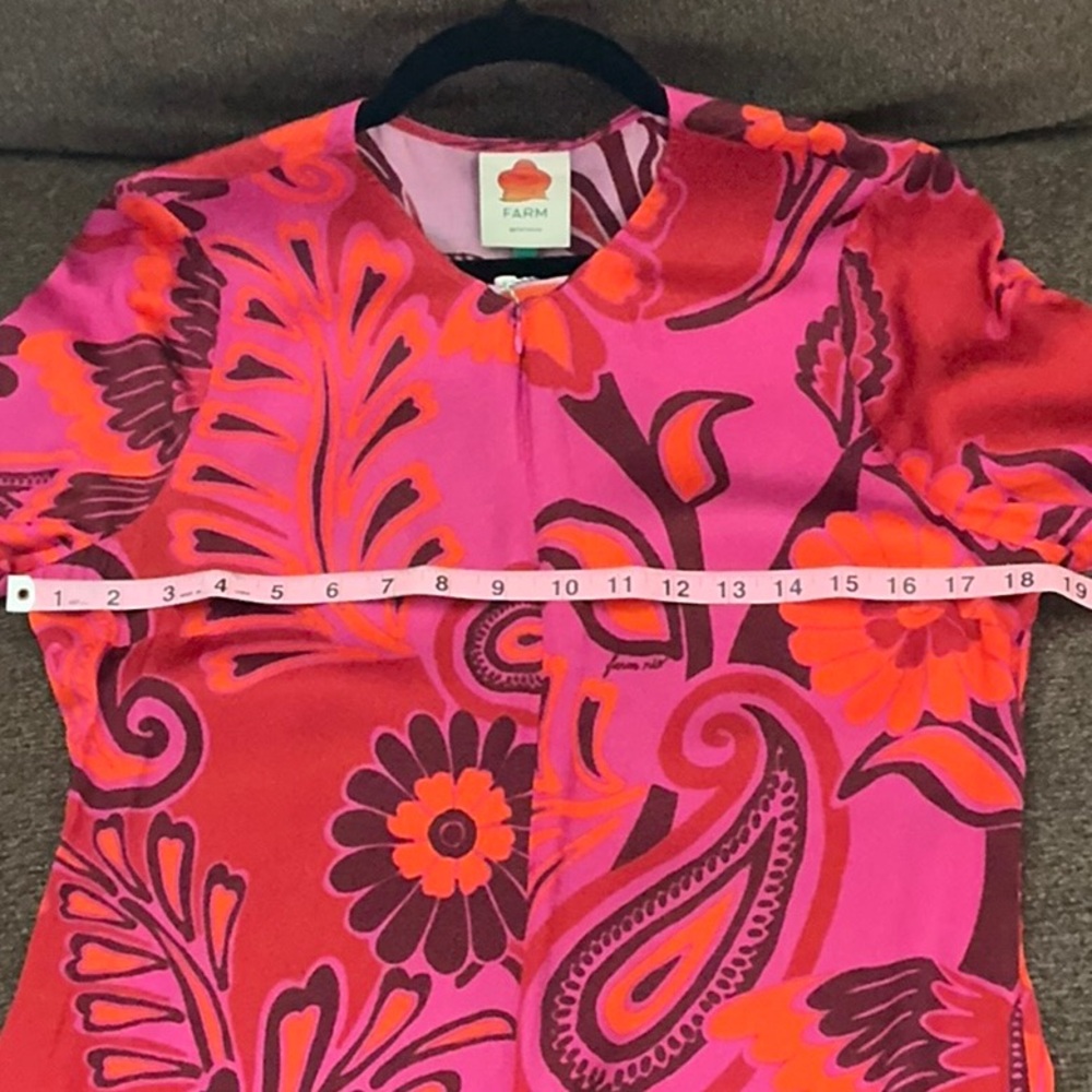 FARM Rio Pink and Orange Long Sleeve Dress - Picture 7 of 9